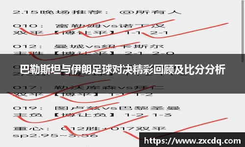 巴勒斯坦与伊朗足球对决精彩回顾及比分分析